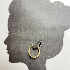 Double Hoop Earrings – Gold-Tone Textured Design